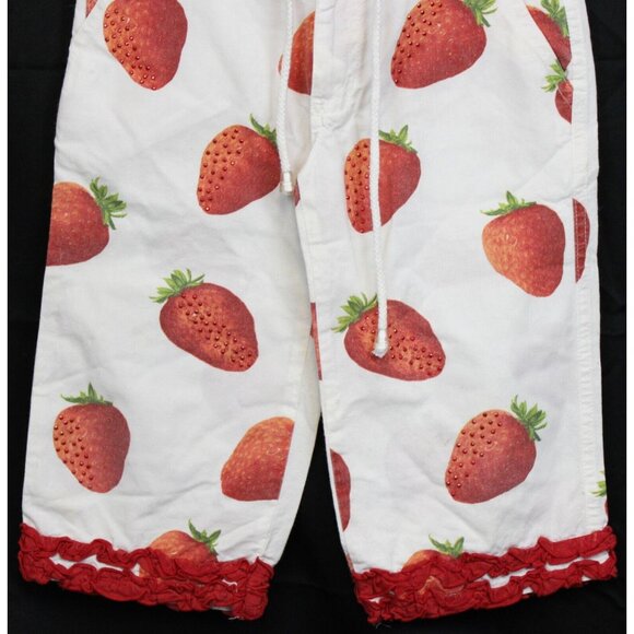 Trish Scully 2pc Outfit Sz 5 Tank Top Pants Strawberry Red Ruffles Summer Rhines - Picture 10 of 15